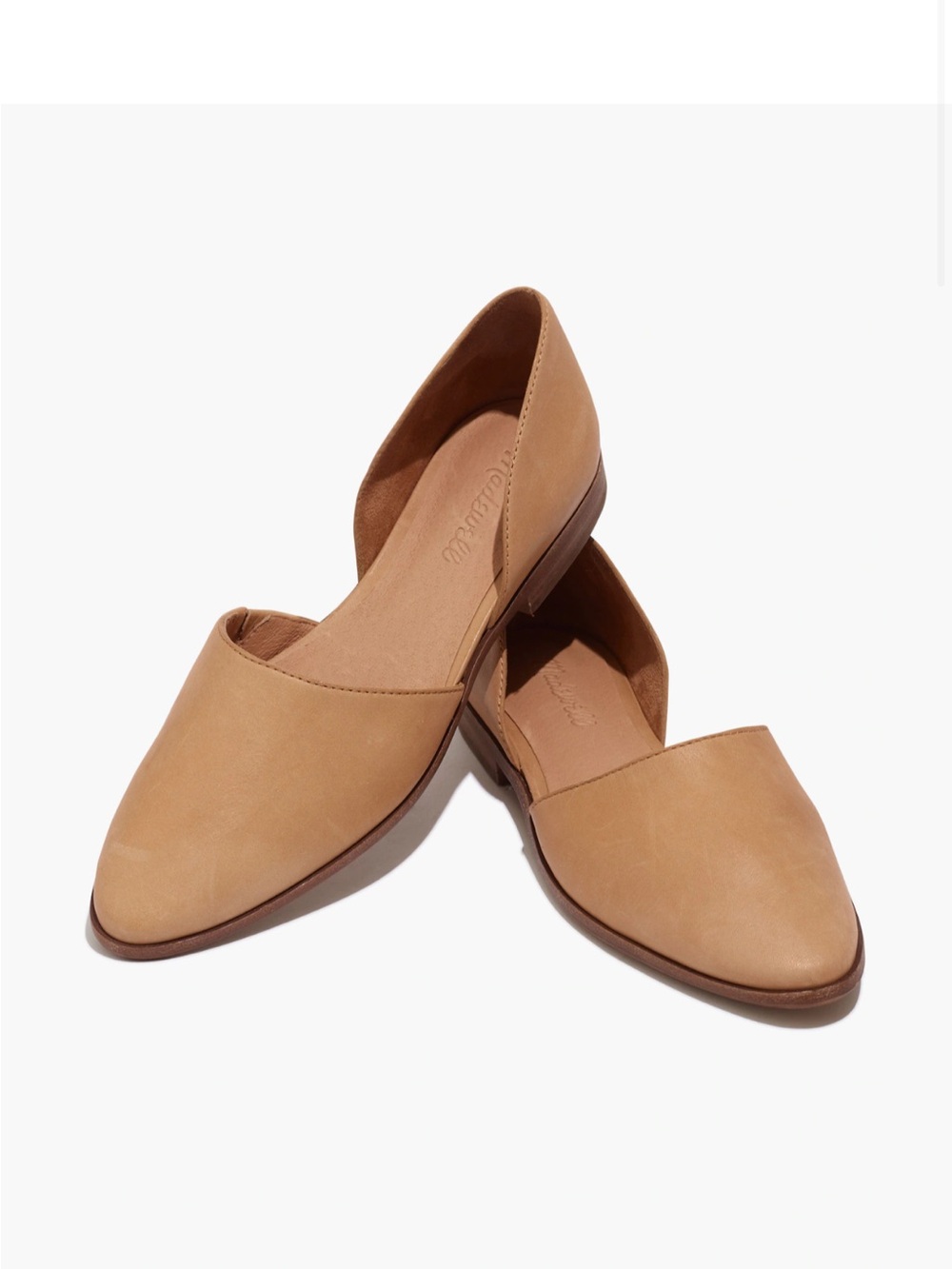 Madewell Tan D’Orsay Leather Flats